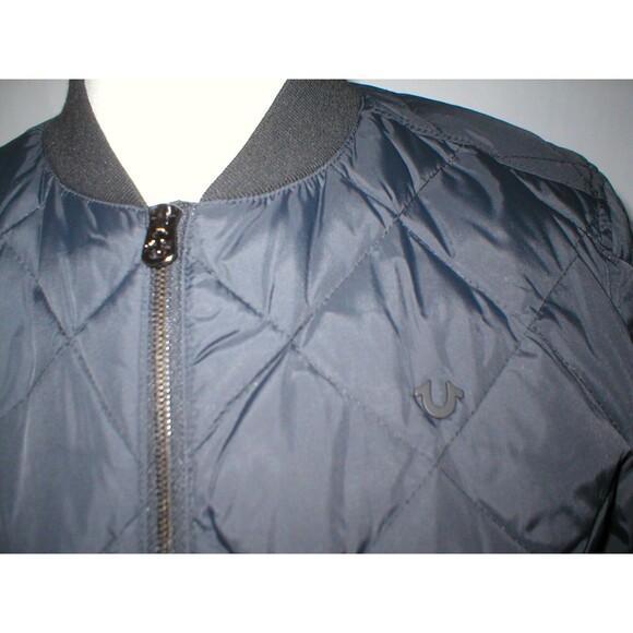 New NWT $298 Womens Puffer Bomber Jacket Designer True Religion Jeans Black XS - Picture 3 of 10